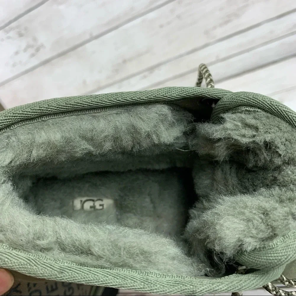 Ugg Neumel Gore-Tex Waterproof Suede Chukka Boots Olive Green Logo 7 Lace Up